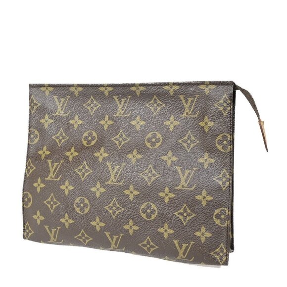 LOUIS VUITTON Poche Toilette 26 Clutch Hand Bag Monogram Leather - Picture 1 of 13